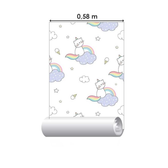 Papel de Parede Adesivo Gatinho nas núvens N08209