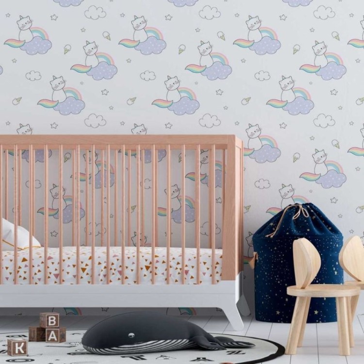 Papel de Parede Adesivo Gatinho nas núvens N08209