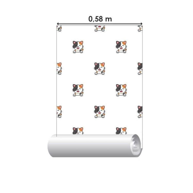 Papel de Parede Adesivo Gatinhos Cartoon N08023