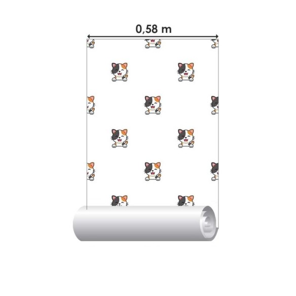 Papel de Parede Adesivo Gatinhos Cartoon N08023