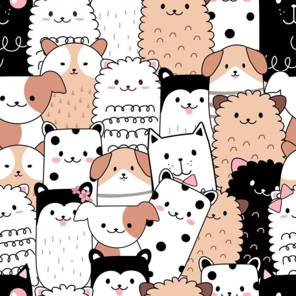 Papel de Parede Adesivo Gatinhos e Cachorros N04050