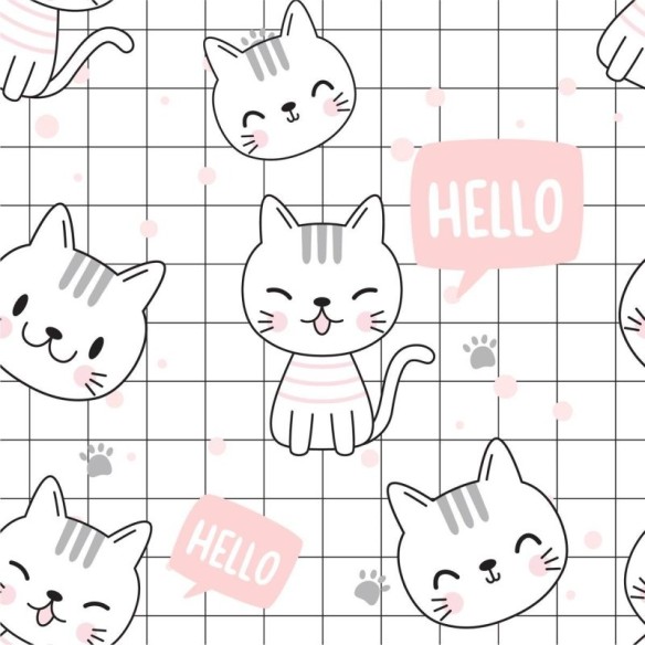 Papel de Parede Adesivo Gatinhos Infantis N09064