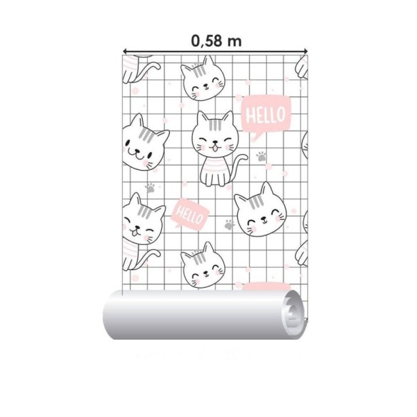 Papel de Parede Adesivo Gatinhos Infantis N09064