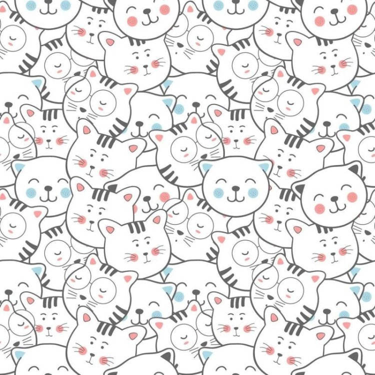 Papel de Parede Adesivo Gatinhos Minimalistas...