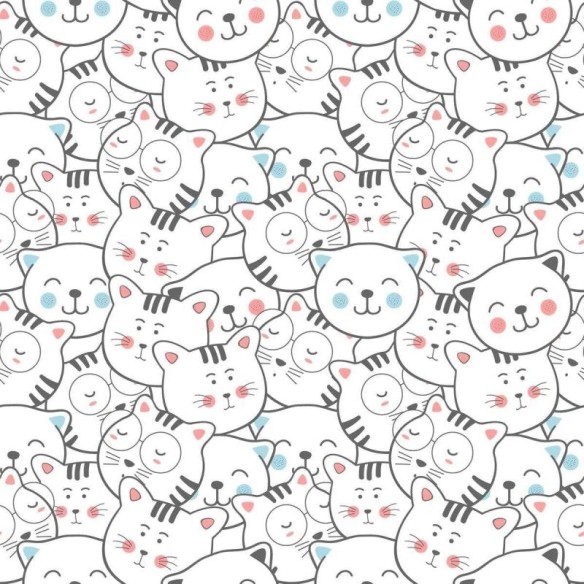 Papel de Parede Adesivo Gatinhos Minimalistas N04044