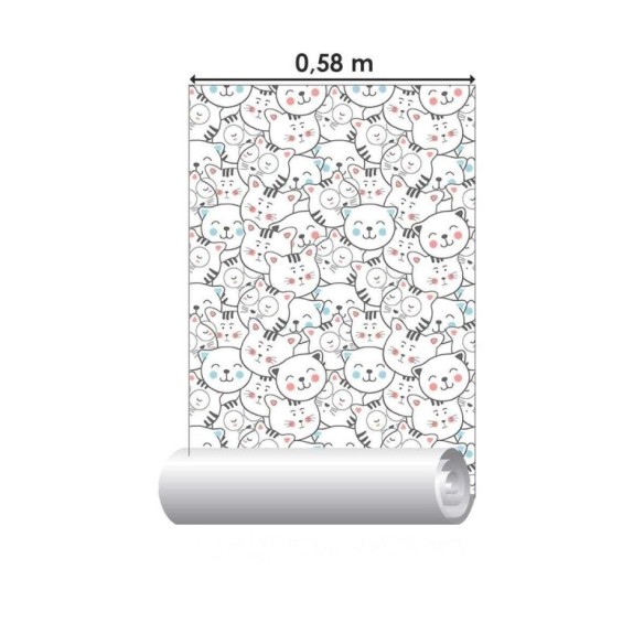 Papel de Parede Adesivo Gatinhos Minimalistas N04044