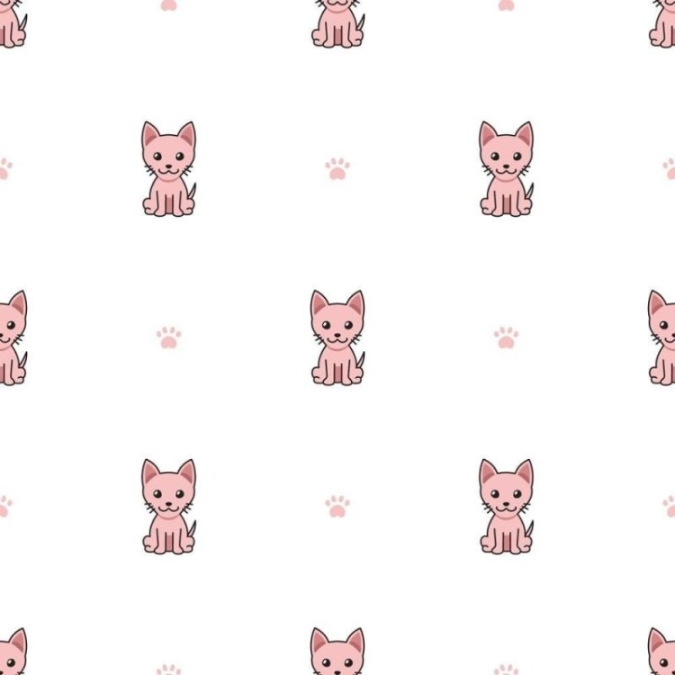 Papel de Parede Adesivo Gatinhos Rosa Cartoon...