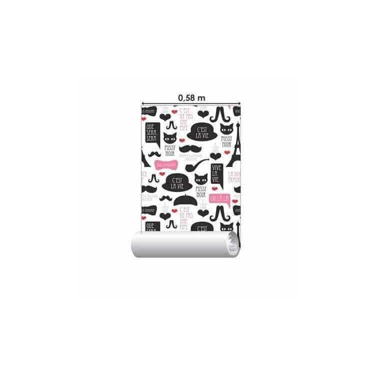 Papel de Parede Adesivo Gato Paris 121962679