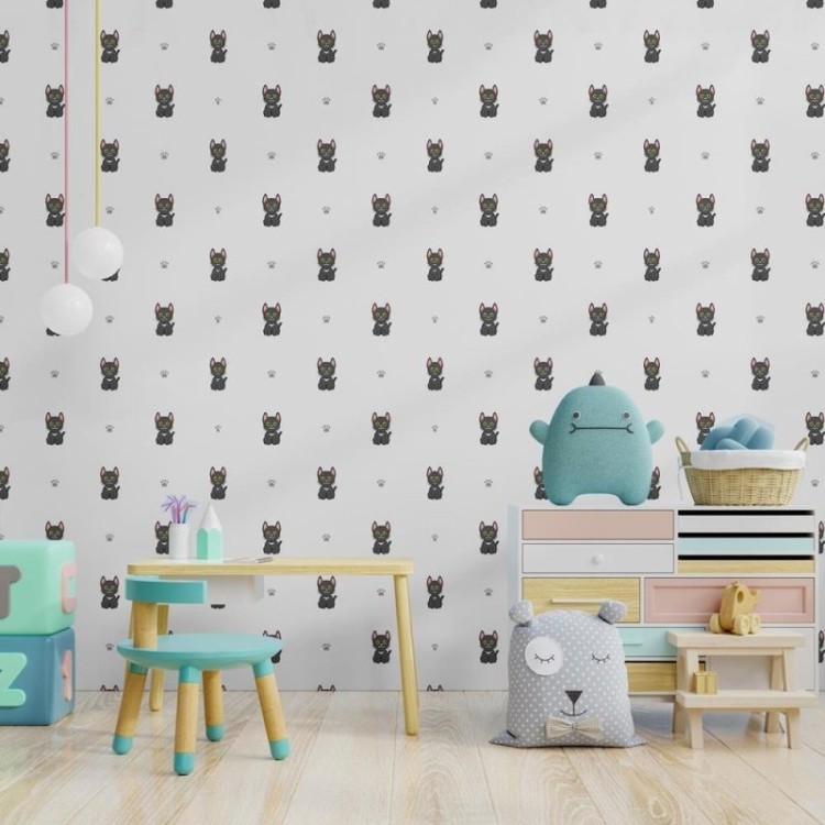 Papel de Parede Adesivo Gato Preto Infantil N08022