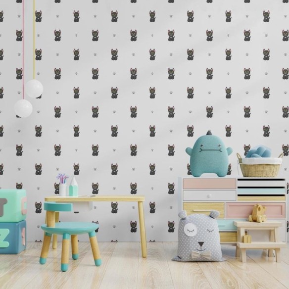 Papel de Parede Adesivo Gato Preto Infantil N08022
