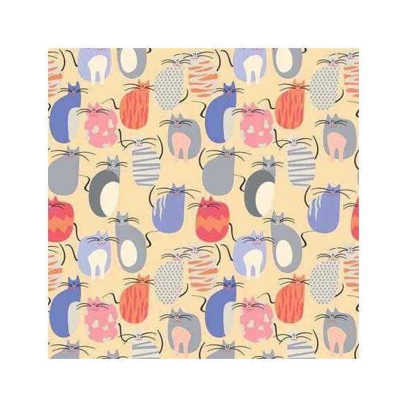Papel de Parede Adesivo Gatos Coloridos 307
