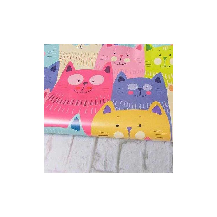 Papel de Parede Adesivo Gatos Coloridos...