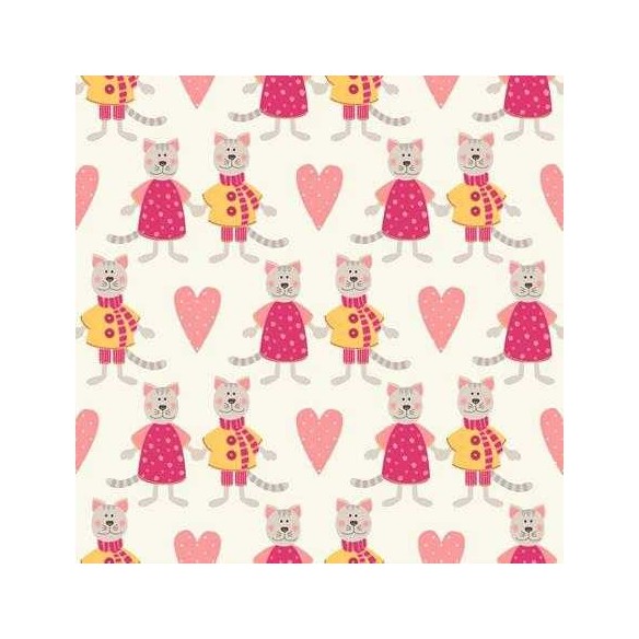 Papel de Parede Adesivo gatos e coração 183910115