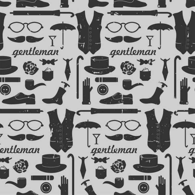 Papel de Parede Adesivo Gentleman Preto e Cinza...