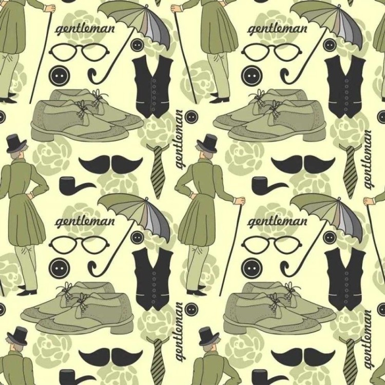 Papel de Parede Adesivo Gentleman Retrô 137050892