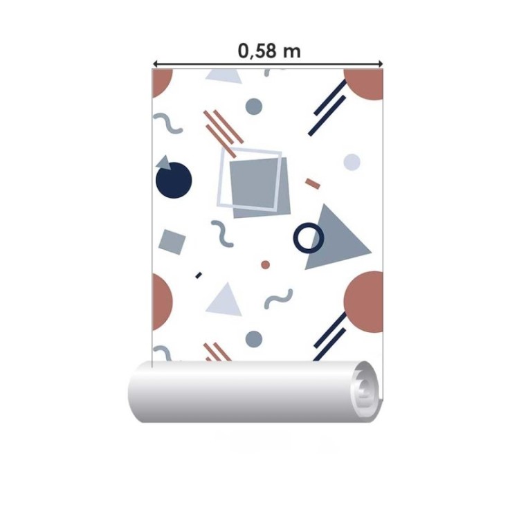 Papel de Parede Adesivo Geomátrico Minimalista...