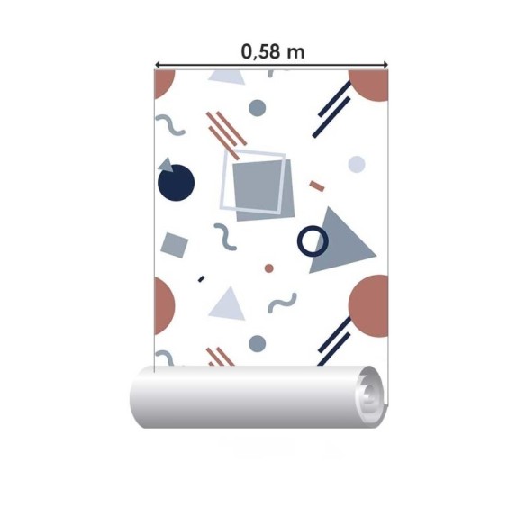 Papel de Parede Adesivo Geomátrico Minimalista Colorido N07092