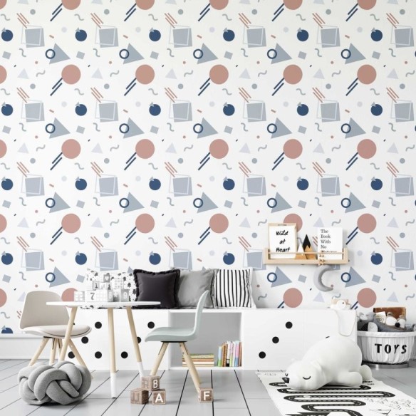 Papel de Parede Adesivo Geomátrico Minimalista Colorido N07092