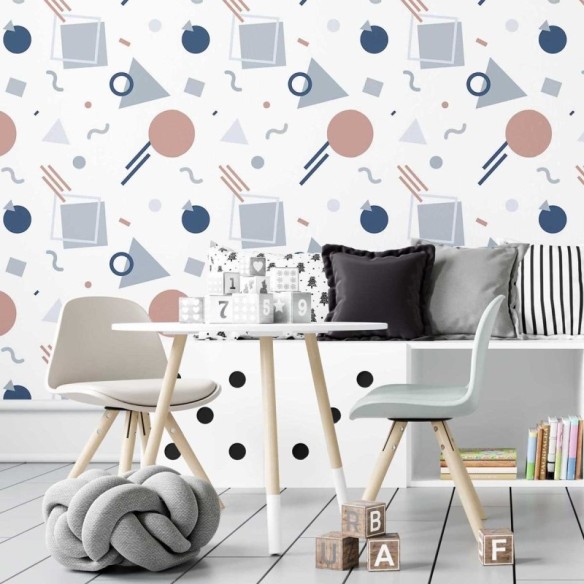 Papel de Parede Adesivo Geomátrico Minimalista Colorido N07092