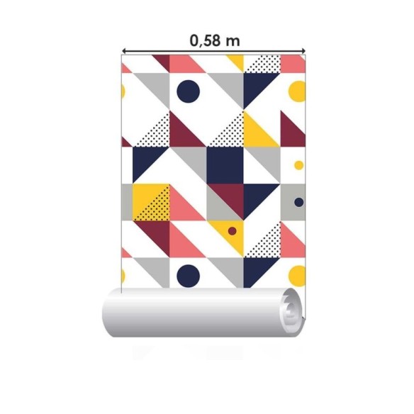 Papel de Parede Adesivo Geomátrico Retrô N06136