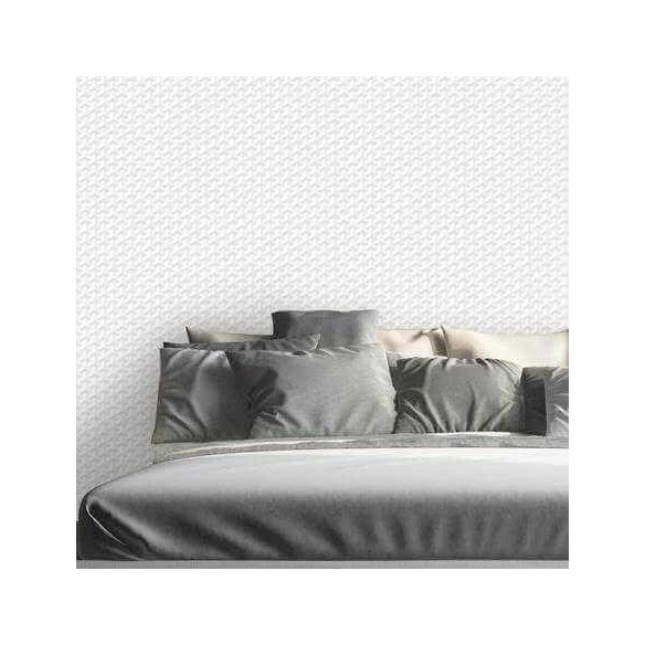 Papel de Parede Adesivo Geometrico 3d branco 0325