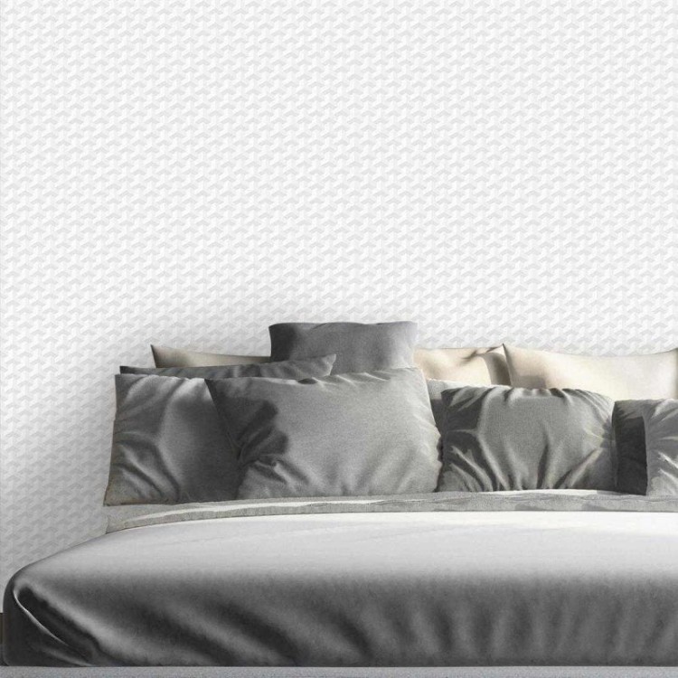 Papel de Parede Adesivo Geometrico 3d branco 0325