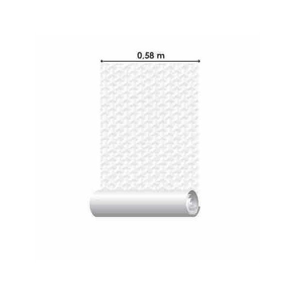Papel de Parede Adesivo Geometrico 3d branco 0325