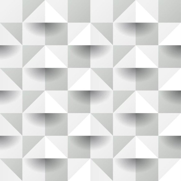 Papel de Parede Adesivo Geométrico 3D Branco e Cinza N08077