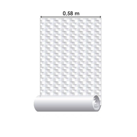 Papel de Parede Adesivo Geométrico 3D Cinza N017019
