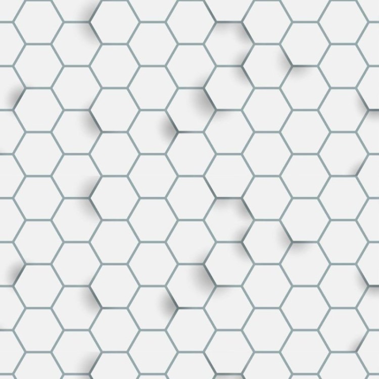 Papel de Parede Adesivo Geométrico 3D Colmeia...