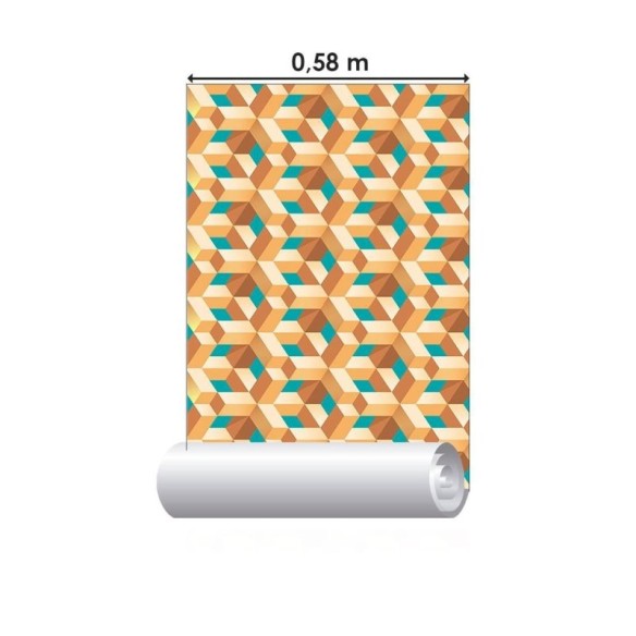 Papel de Parede Adesivo Geométrico 3D N010129