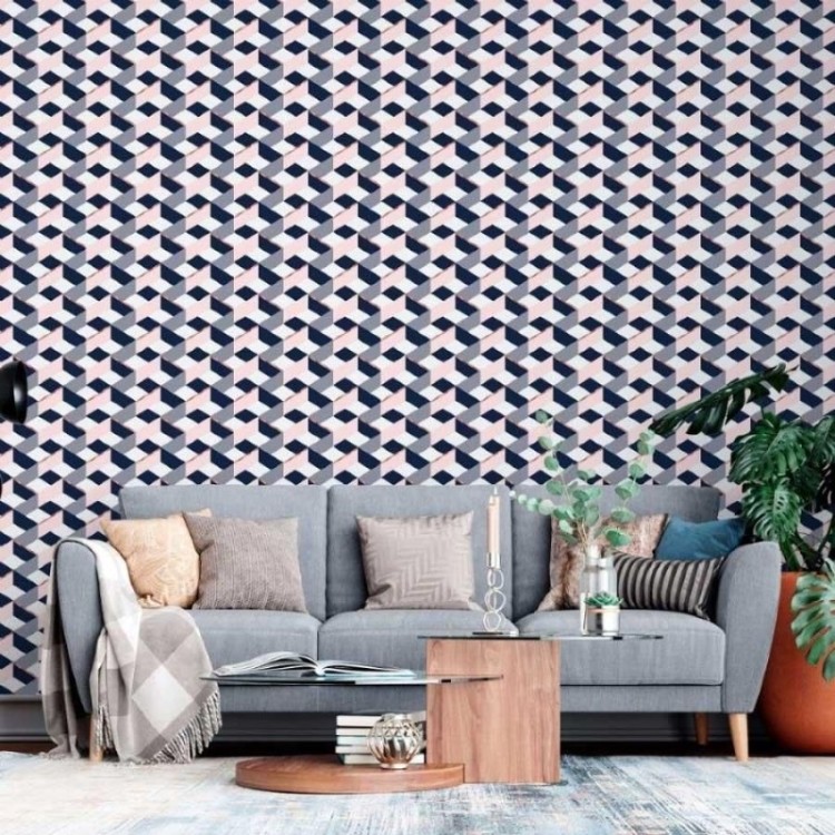Papel de Parede Adesivo Geométrico 3D N013089