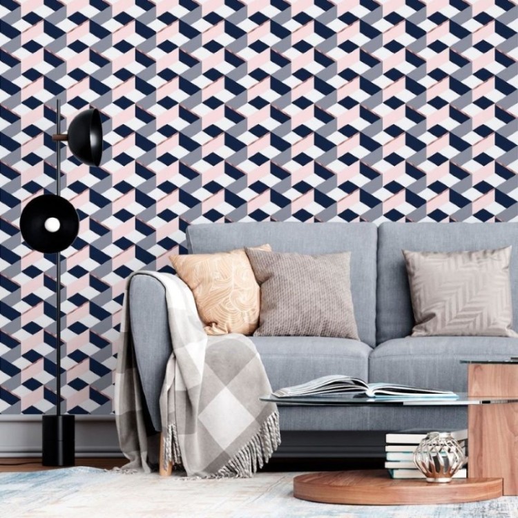 Papel de Parede Adesivo Geométrico 3D N013089
