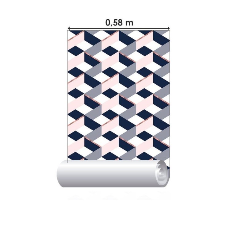 Papel de Parede Adesivo Geométrico 3D N013089