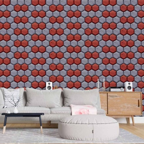 Papel de Parede Adesivo Geométrico 3D N015125