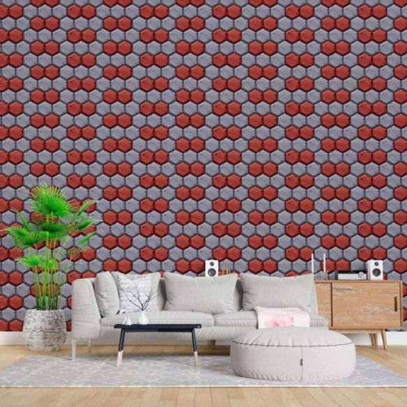 Papel de Parede Adesivo Geométrico 3D N015125