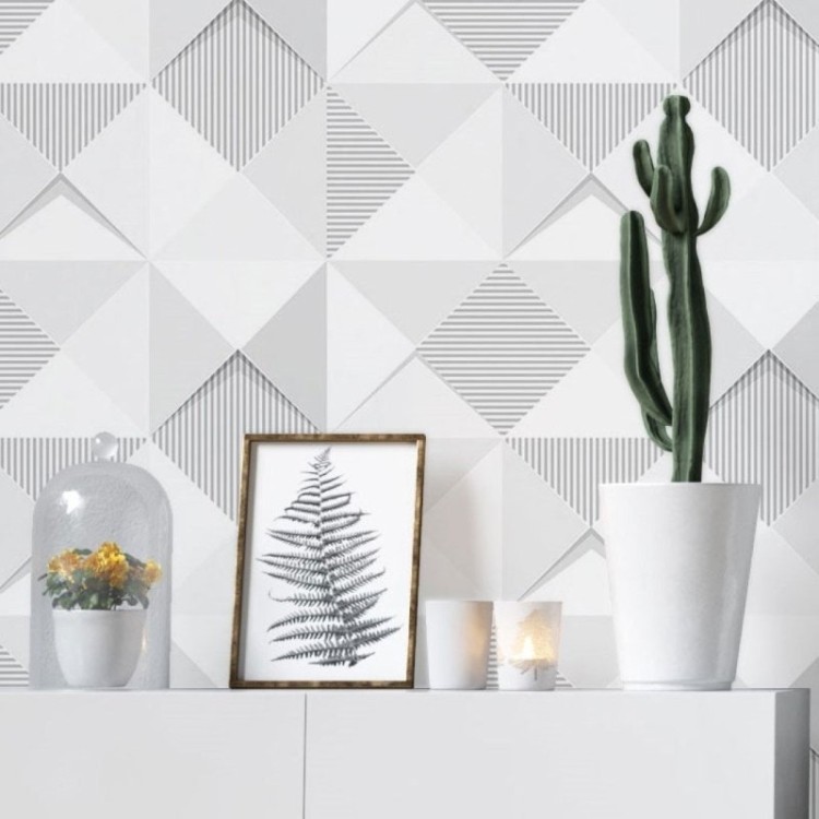 Papel de Parede Adesivo Geométrico 3D N019087