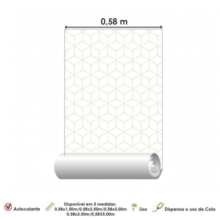 Papel de Parede Adesivo Geométrico 3D N02247