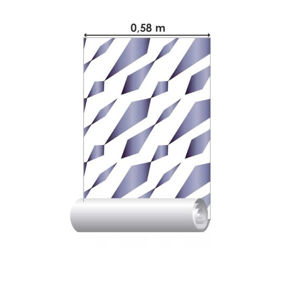 Papel de Parede Adesivo Geométrico Abstrato Azul Metálico N07019