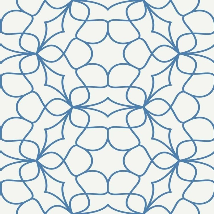 Papel de Parede Adesivo Abstrato Branco e Azul...