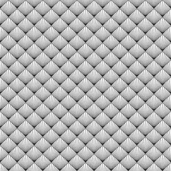 Papel de Parede Adesivo Geométrico Abstrato Leque Preto e Branco N07048