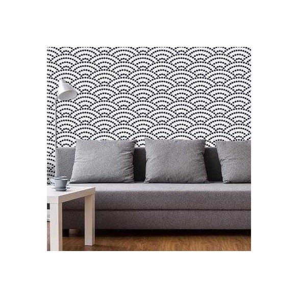 Papel de Parede Adesivo Abstrato Branco e Preto 0186