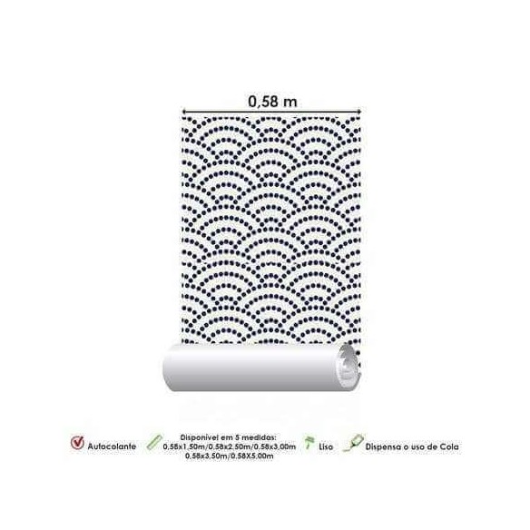 Papel de Parede Adesivo Abstrato Branco e Preto 0186