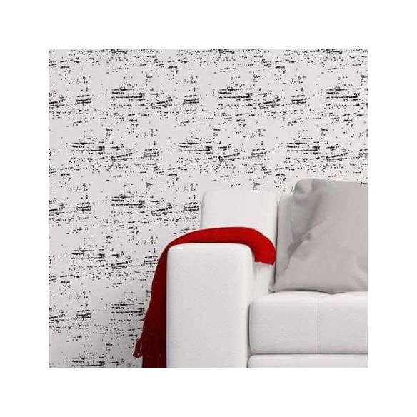 Papel de Parede Adesivo Abstrato Branco e Preto 2855306
