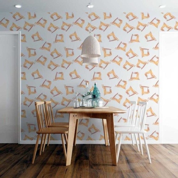 Papel de Parede Adesivo Geométrico Amarelo N06024