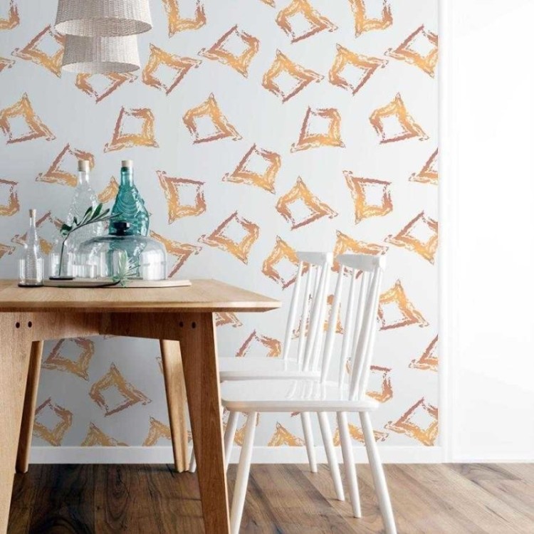 Papel de Parede Adesivo Geométrico Amarelo N06024