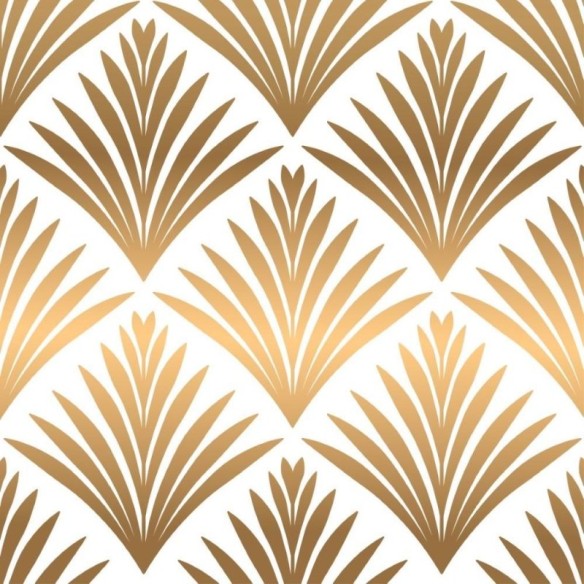 Papel de Parede Adesivo Geométrico Art Déco Folhas N013029