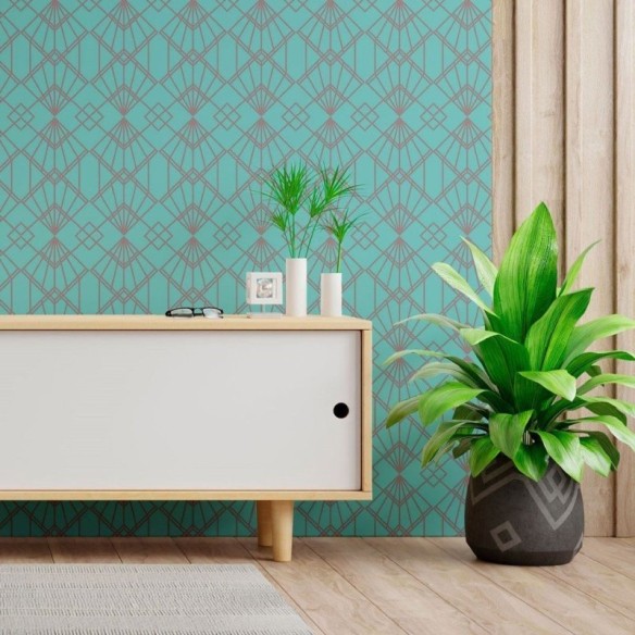 Papel de Parede Adesivo Geométrico Art Déco N013025