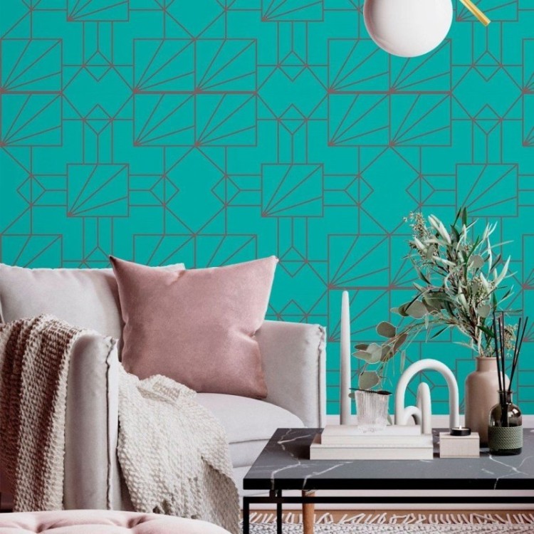 Papel de Parede Adesivo Geométrico Art Déco...