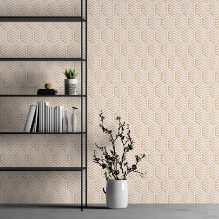 Papel de Parede Adesivo Geométrico Art Déco...